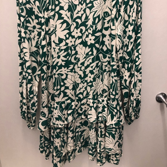 Free People | Dresses | Nwt Free People Rebecca Ruffle Dress In Green ...